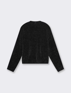 Piazza Italia Maglia manica lunga in ciniglia con giro collo taglio basic - Nero Sale