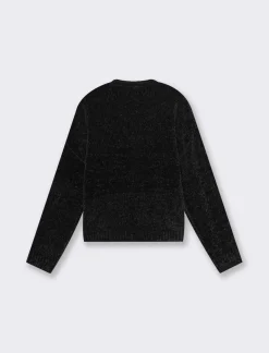 Piazza Italia Maglia manica lunga in ciniglia con giro collo taglio basic - Nero Sale