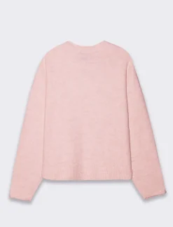 Piazza Italia Maglia manica lunga mezzo collo con bordo risvoltato - Rosa antico Store