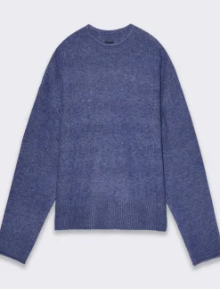 Piazza Italia Maglia manica lunga mezzo collo con bordo risvoltato - Mirtillo Viola Clearance