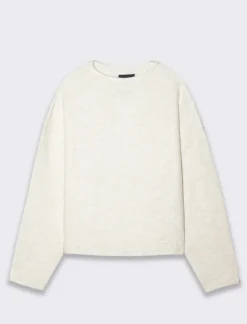 Piazza Italia Maglia manica lunga mezzo collo con bordo risvoltato - Avorio Sale