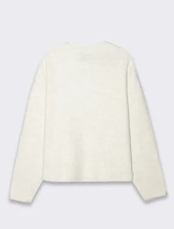 Piazza Italia Maglia manica lunga mezzo collo con bordo risvoltato - Avorio Sale