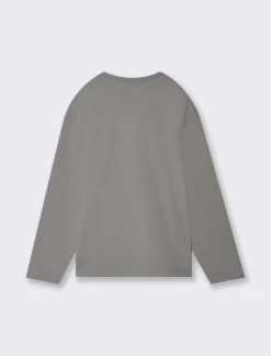 Piazza Italia Maglia mano pesca con maniche lungeh e stampa davanti - Grigio Cheap