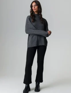 Piazza Italia Maglia mezzo collo e manica lunga con tasca applicata - melange Grigio Best Sale