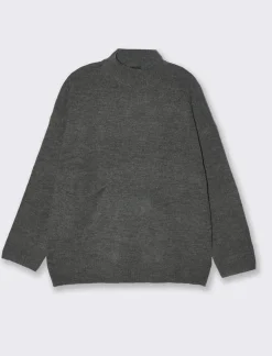 Piazza Italia Maglia mezzo collo e manica lunga con tasca applicata - melange Grigio Best Sale