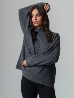 Piazza Italia Maglia mezzo collo e manica lunga con tasca applicata - melange Grigio Best Sale