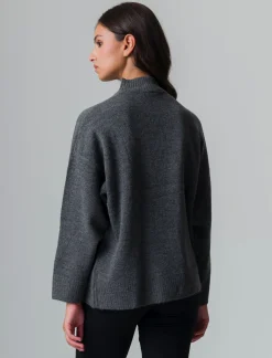 Piazza Italia Maglia mezzo collo e manica lunga con tasca applicata - melange Grigio Best Sale