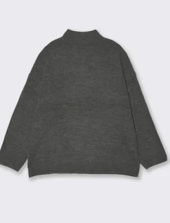 Piazza Italia Maglia mezzo collo e manica lunga con tasca applicata - melange Grigio Best Sale