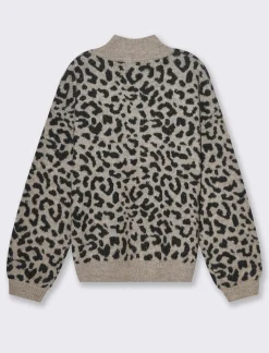 Piazza Italia Maglia mezzo collo in jacquard leopardato e filo effetto metallizato - var 1 Fashion