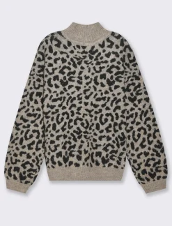 Piazza Italia Maglia mezzo collo in jacquard leopardato e filo effetto metallizato - var 1 Fashion