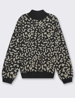 Piazza Italia Maglia mezzo collo in jacquard leopardato e filo effetto metallizato - var 2 Hot