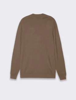 Piazza Italia Maglia mezzo collo lavorazione a coste sui fianchi slim fit. - fango Grigio New