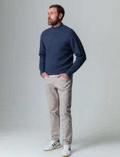 Piazza Italia Maglia mezzo collo lavorazione a coste regular fit - Avion Blu Best Sale