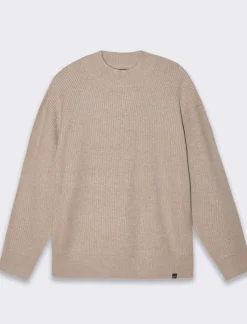 Piazza Italia Maglia mezzo collo lavorazione a coste regular fit - Beige Cheap