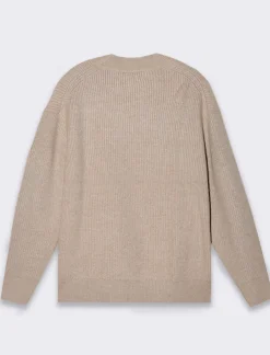 Piazza Italia Maglia mezzo collo lavorazione a coste regular fit - Beige Cheap