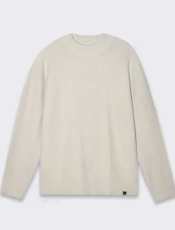 Piazza Italia Maglia mezzo collo lavorazione a coste regular fit - ecru Beige Shop