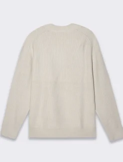 Piazza Italia Maglia mezzo collo lavorazione a coste regular fit - ecru Beige Shop