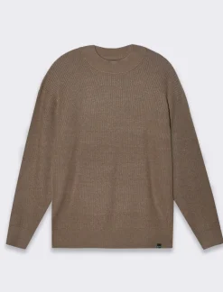 Piazza Italia Maglia mezzo collo lavorazione a coste regular fit - kaki Verde Discount