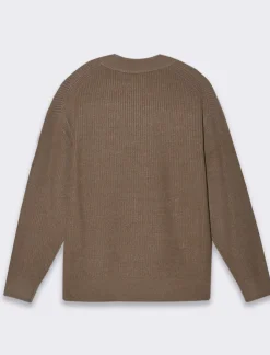 Piazza Italia Maglia mezzo collo lavorazione a coste regular fit - kaki Verde Discount