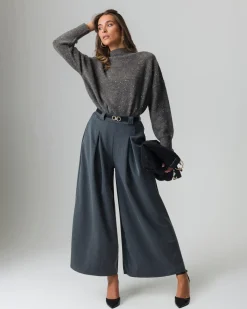 Piazza Italia Maglia mezzocollo manica lunga con filato di paillates con spacchi laterali - melange Grigio Flash Sale