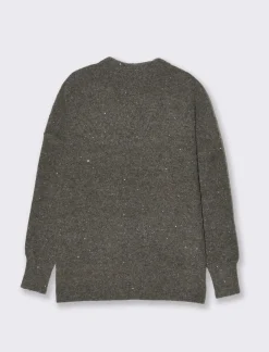 Piazza Italia Maglia mezzocollo manica lunga con filato di paillates con spacchi laterali - melange Grigio Flash Sale