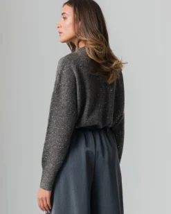 Piazza Italia Maglia mezzocollo manica lunga con filato di paillates con spacchi laterali - melange Grigio Flash Sale