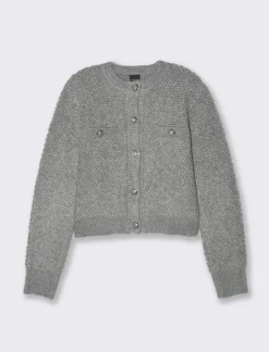 Piazza Italia Maglia modello cardigan con bottoni tipo divisa tasche finte a filetto - Grigio melange Shop