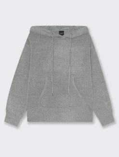 Piazza Italia Maglia modello felpa con cappuccio e culisse e tasche a marsupio - Grigio scuro Best Sale