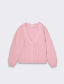 Piazza Italia Maglia morbida da bambina con abbottonatura centrale - Rosa Best Sale