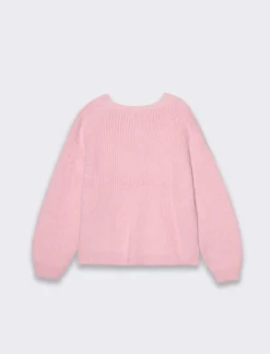 Piazza Italia Maglia morbida da bambina con abbottonatura centrale - Rosa Best Sale
