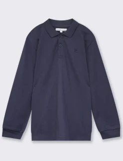 Piazza Italia Maglia polo piquet di cotone con ricamino e bottoncini - Blu Hot