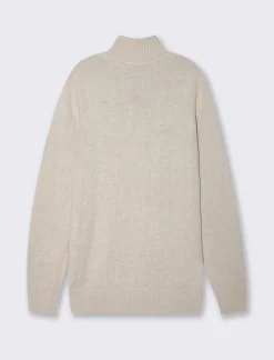 Piazza Italia Maglia regular fit dolcevita in filato premium effetto lana - melange Beige Flash Sale