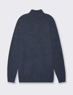 Piazza Italia Maglia regular fit dolcevita in filato premium effetto lana - melange Blu Store