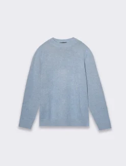 Piazza Italia Maglia regular fit dolcevita in filato premium effetto lana - melange Azzurro Cheap