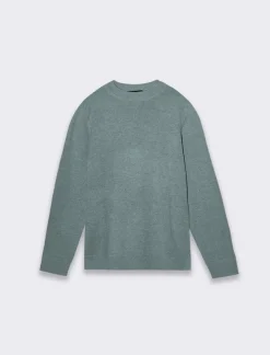 Piazza Italia Maglia regular fit dolcevita in filato premium effetto lana - melange Verde Outlet