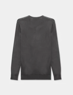 Piazza Italia Maglia regular fit girocollo in misto viscosa - Antracite melange Grigio Outlet