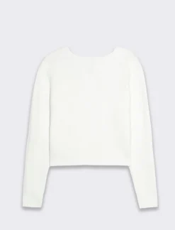 Piazza Italia Maglia scollo a barca con lavorazione a costine - Bianco latte Cheap