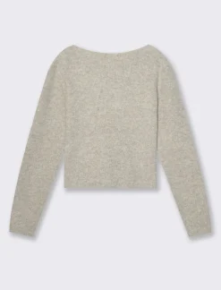 Piazza Italia Maglia scollo a barca con lavorazione a costine - melange Beige Outlet