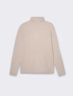 Piazza Italia Maglia slim in morbido filato collo lato e lavorazione trecce - Sabbia Beige Fashion