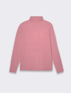 Piazza Italia Maglia slim in morbido filato collo lato e lavorazione trecce - cipolla Rosa Best Sale