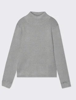 Piazza Italia Maglieria con collo alto e dettaglio in fibra metallica - Grigio New