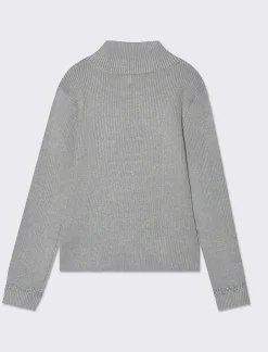 Piazza Italia Maglieria con collo alto e dettaglio in fibra metallica - Grigio New