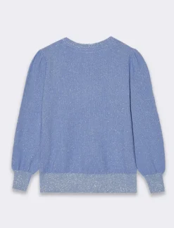 Piazza Italia Maglieria con filato metallico e rib al fondo - Azzurro Shop