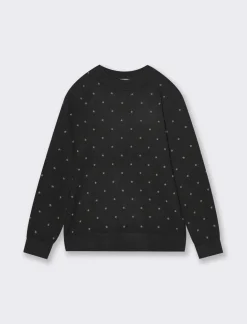 Piazza Italia Maglieria con stampa all over in stampa floccata - Nero Best Sale