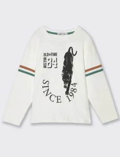 Piazza Italia Maglietta con bambine da bambino - Bianco sporco Store