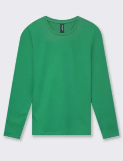 Piazza Italia Maglietta girocollo manica lunga in jersey - prato Verde Hot