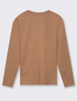 Piazza Italia Maglietta girocollo manica lunga in jersey - tabacco Marrone Outlet