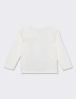 Piazza Italia Maglietta girocollo manica lunga, in cotone, con stampa Minnie. disponibile in 2 varianti colore  - Bianco Clearance