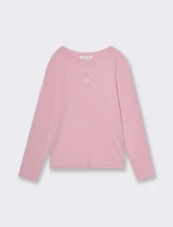 Piazza Italia Maglietta in cotone elastico e patch con borchie - Rosa Fashion