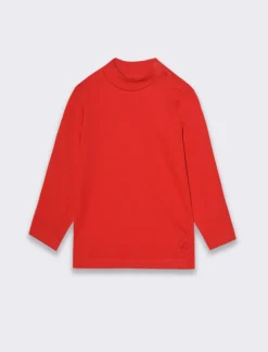 Piazza Italia Maglietta in interlock con ricamo - Rosso Discount